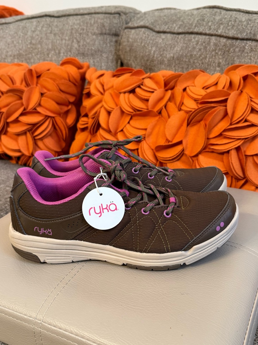 NWT RYKA Summit Athletic Sneakers in Brown & Fuchsia Pink